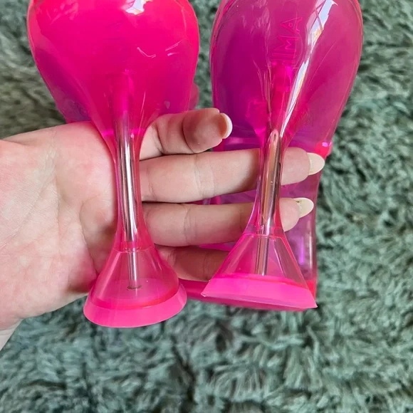 Amina Muaddi Brito PVC Heeled Sandals EU 38 US 7.5 Hot Pink Barbie New - Picture 8 of 10
